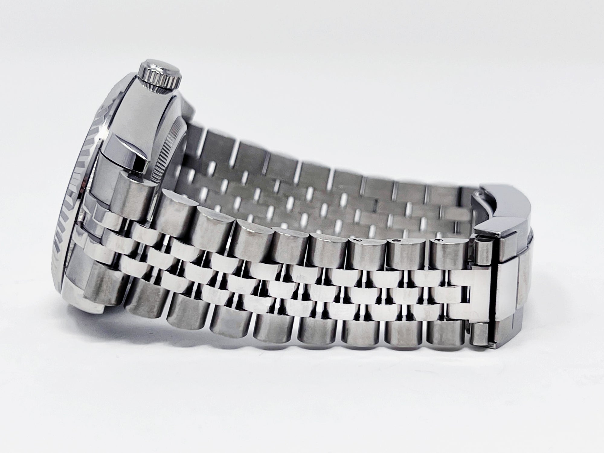 Silver Datejust 40mm | Fluted Bezel | Jub | NH35 Automatic | Watch Mod | DJ40 | Fluted Bezel | Silver White Dial | Date Just