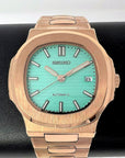 Seikonaut Rare Aqua Blue | Rose Gold | Embossed Dial | Automatic NH35 Movement