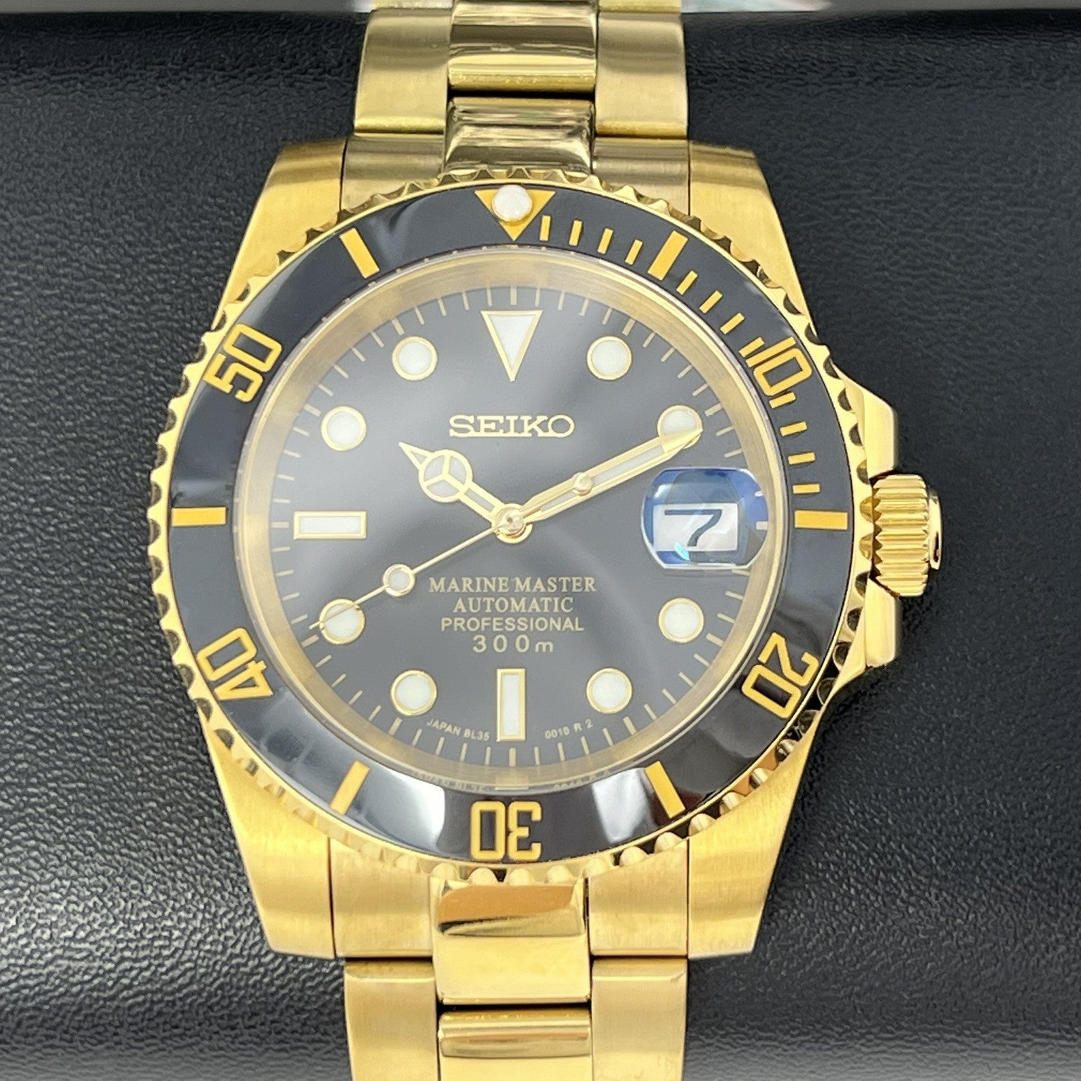Custom Gold Sub - Gold and Black Custom Built, Yellow Gold Dive Watch, Mod, Custom Mod, Watch Mod, Diver