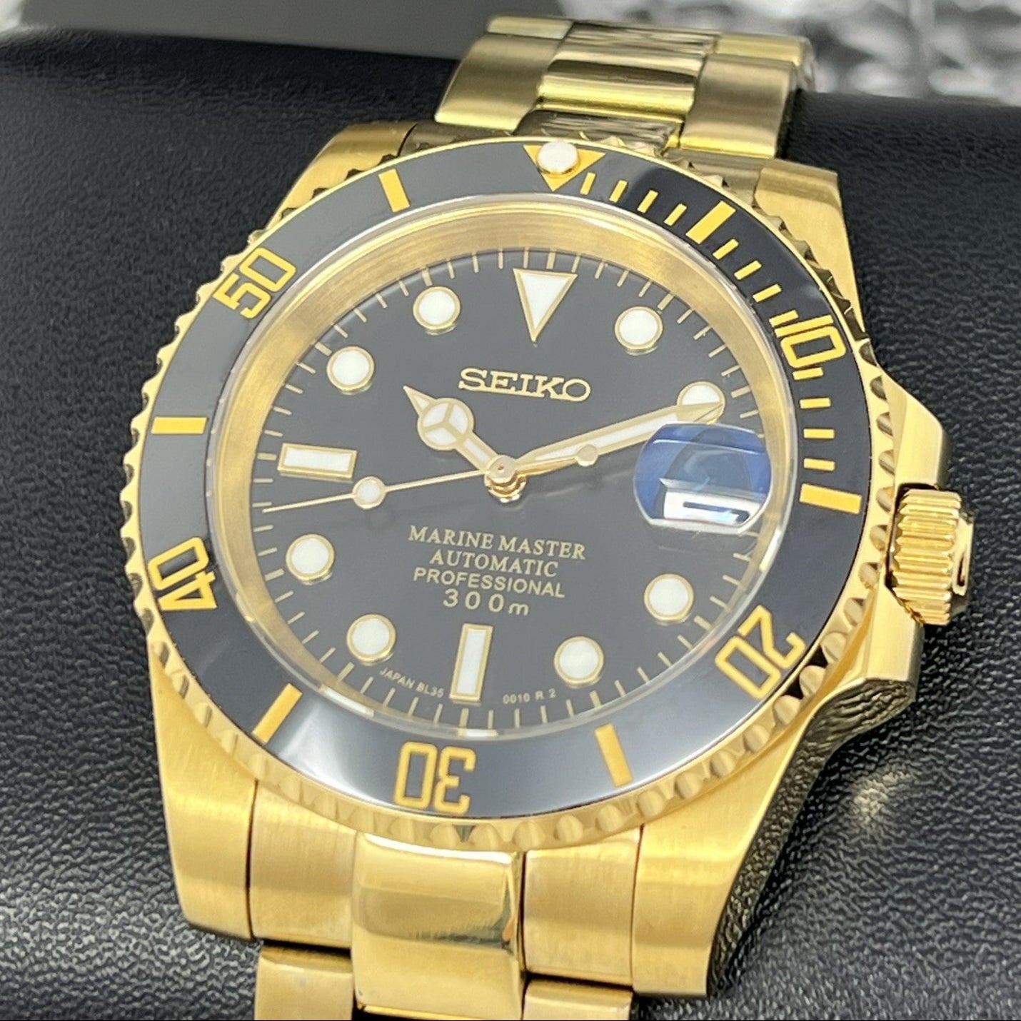 Custom Gold Sub - Gold and Black Custom Built, Yellow Gold Dive Watch, Mod, Custom Mod, Watch Mod, Diver