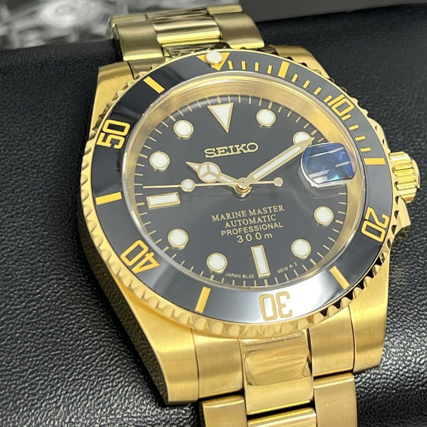 Custom Gold Sub - Gold and Black Custom Built, Yellow Gold Dive Watch, Mod, Custom Mod, Watch Mod, Diver