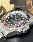 Custom Rootbeer Steel GMT Watch | Stainless Steel Sport Watch | Custom Sub | 20mm Oyst Bracelet | Perpetual Date | Sub | 41mm