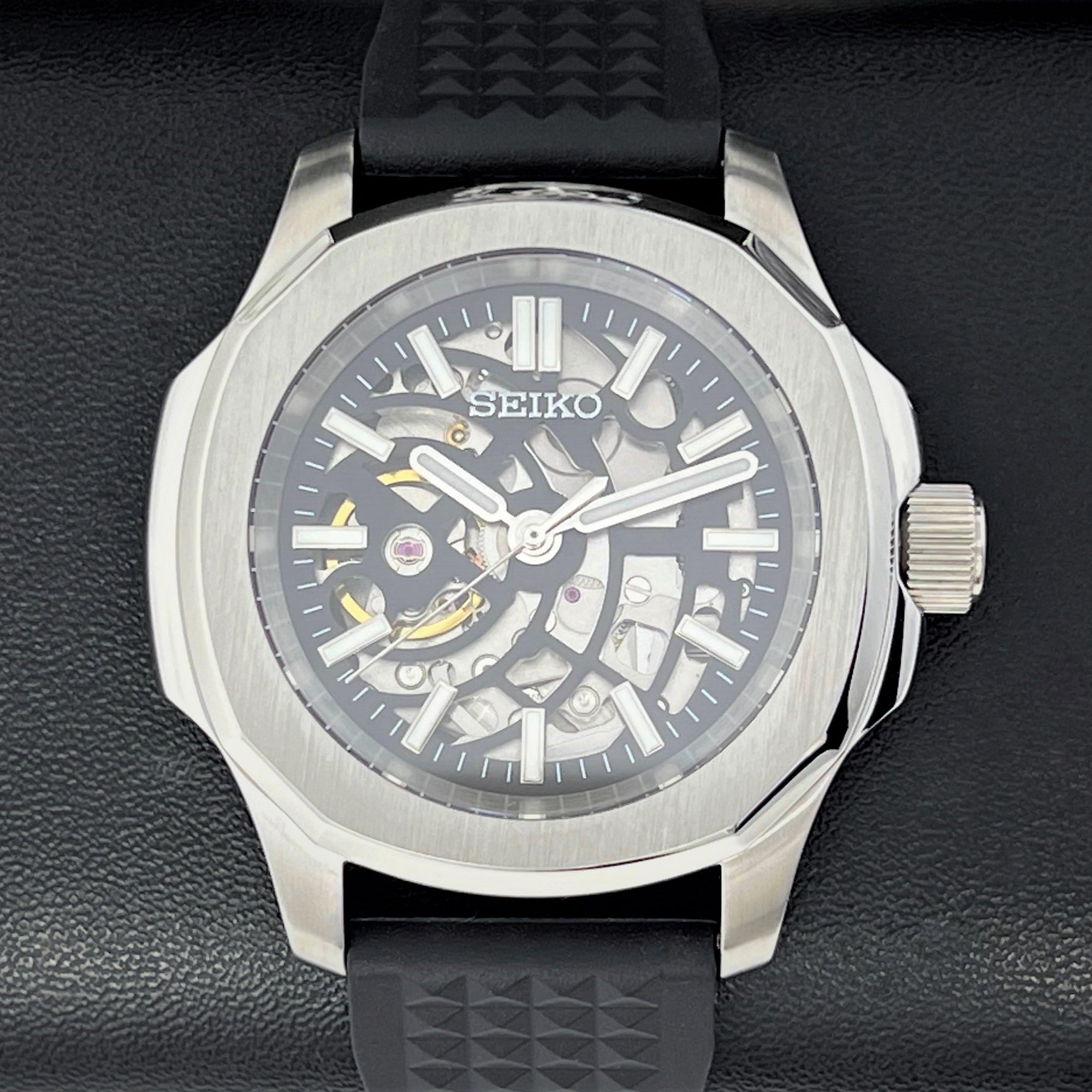 Seikonaut Luxury Skeleton Watch | Transparent Open | Watch Mod | Mod | Rubber Strap | NH70 Automatic Movement | Rubber Waffle Strap