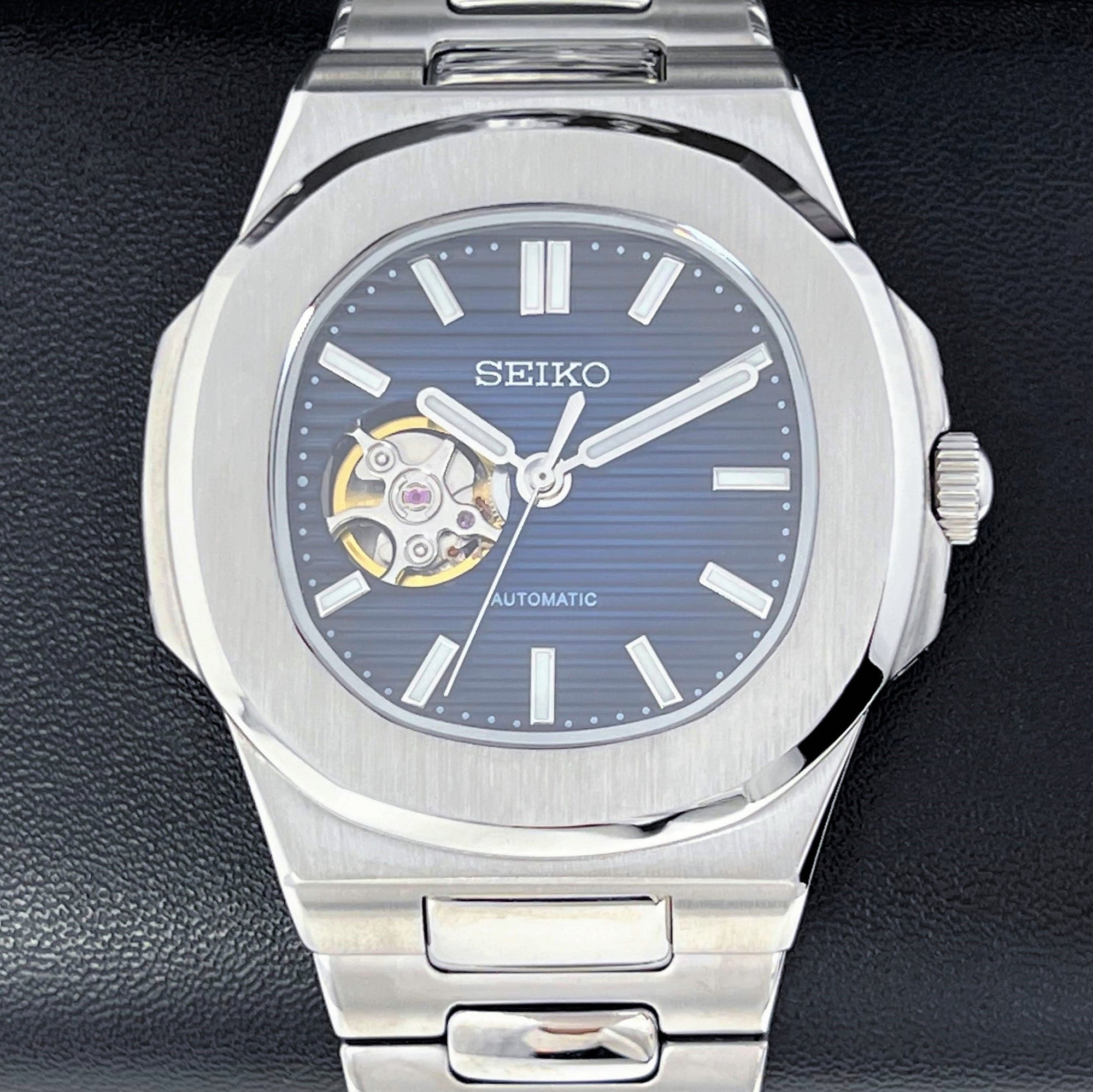 Seikonaut Blue Open Heart | Stainless Steel | Modern Automatic Dress Sport Watch with Sapphire Crystal | Mod | Watch Mod | Custom Watch