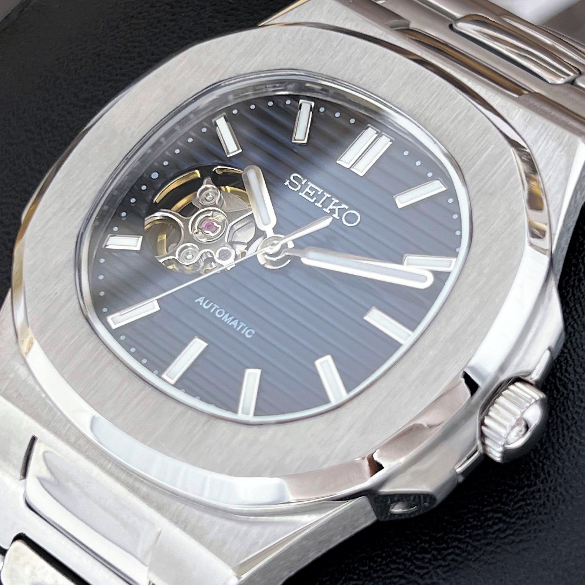 Seikonaut Blue Open Heart | Stainless Steel | Modern Automatic Dress Sport Watch with Sapphire Crystal | Mod | Watch Mod | Custom Watch