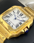 Custom Gold Santos Mod | Stainless Steel Watch | 38mm | Classic White Dial | Automatic Watch | NH35 Movement