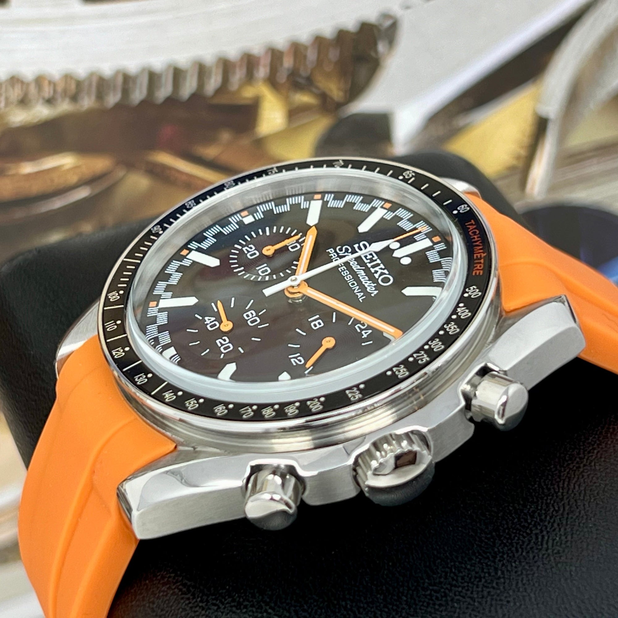 Custom Speedy Orange | Chronograph | Mod | Watch Mod | Custom Watch | Diver | Dive Watch | Men's Watch | Speedy