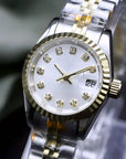 Two Tone gold Gold Ladies Watch with white dial