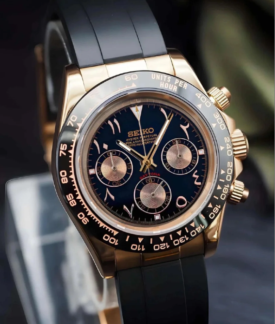 【新品・高クオリティ】クロノグラフ ブラック×ゴールド　黒金　vk63搭載腕時計 楽天市場】【レビュー特典付き】デンマ DENMA 日本製ムーブメント