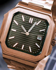 Olive Green Dial With Rose Gold Band