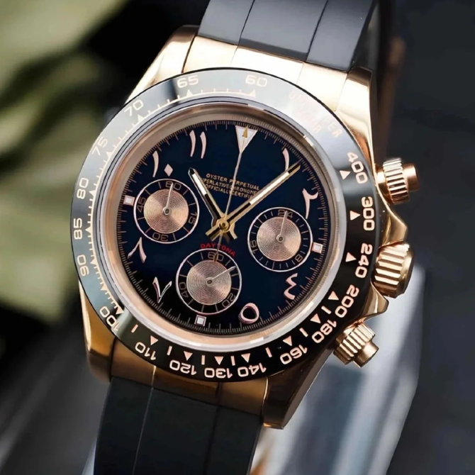 Rose Gold Daytona Chronograph | Arabic Dial Watch Mod | VK63 Movement