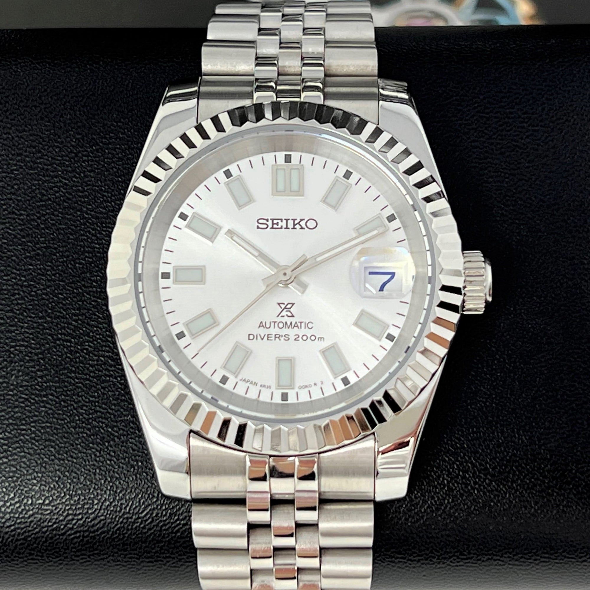Silver Datejust 40mm | Fluted Bezel | Jub | NH35 Automatic | Watch Mod | DJ40 | Fluted Bezel | Silver White Dial | Date Just