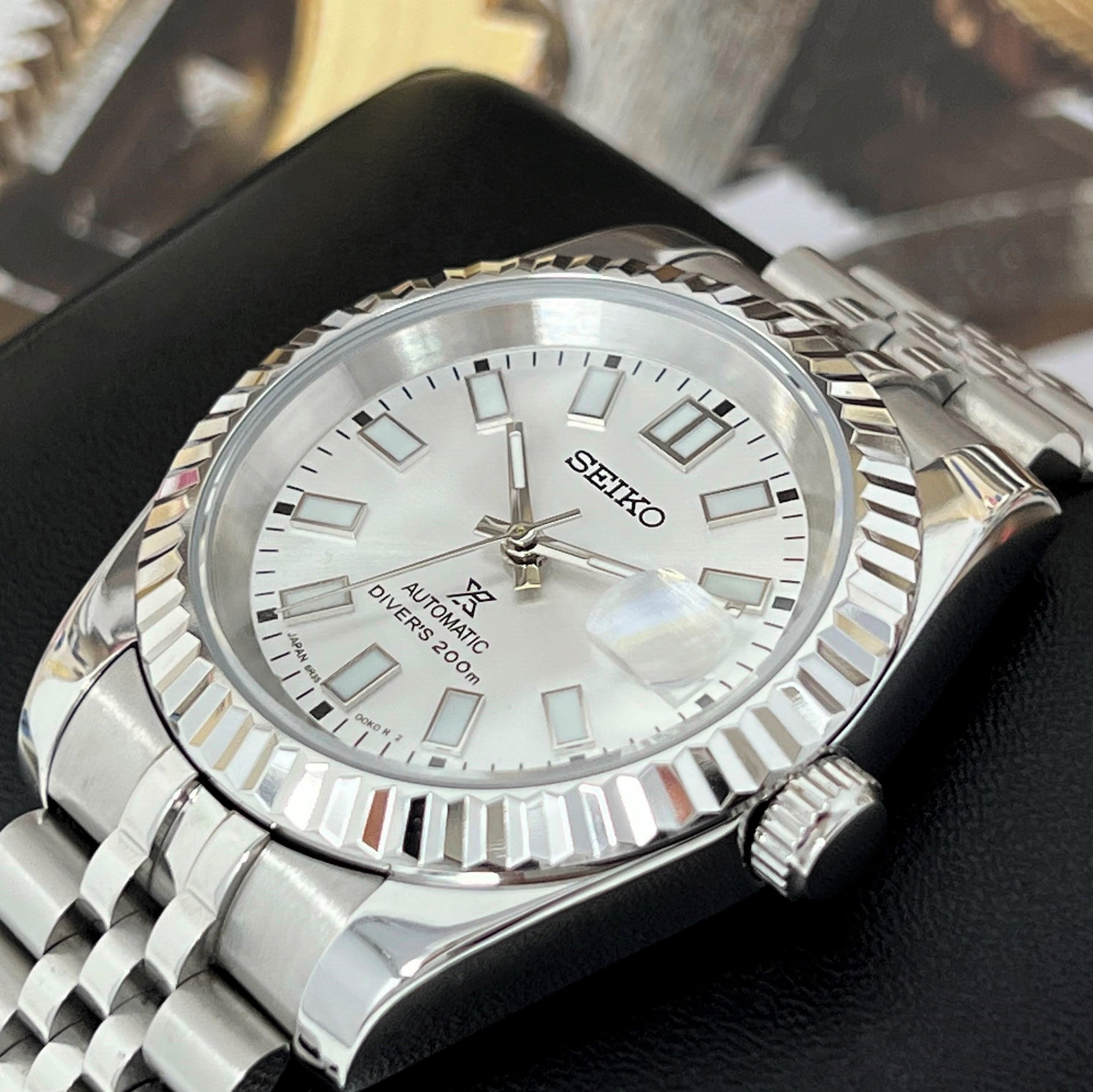 Silver Datejust 40mm | Fluted Bezel | Jub | NH35 Automatic | Watch Mod | DJ40 | Fluted Bezel | Silver White Dial | Date Just
