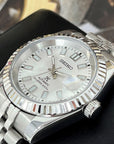 Silver Datejust 40mm | Fluted Bezel | Jub | NH35 Automatic | Watch Mod | DJ40 | Fluted Bezel | Silver White Dial | Date Just
