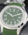 Custom Seikonaut - Green on Rubber - Modern Sports Watch | Watch Mod | Khaki Tropical Green | Turtle Waffle | Jumbo | Olive | NH35 Automatic