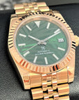 Custom Palm Green Rose Gold DJ | 36mm or 39mm | Fluted Bezel | Jub | Date | NH35 | Mod | Watch Mod | Custom Watch | Bronze Watch