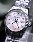 Mop Dial with Silver Band Ladies Watch