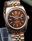 31mm Brown Dial with Rose gold Band