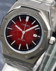 Red Dial with Silver Band
