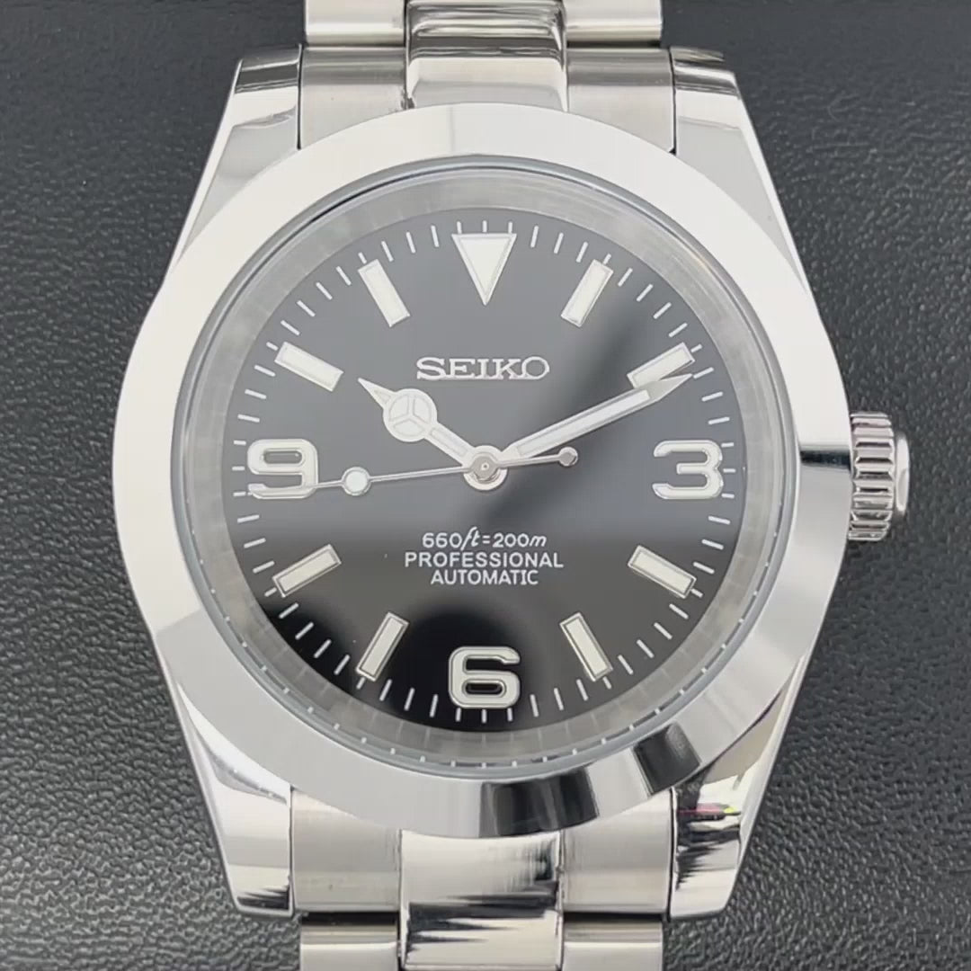 Seiko Explorer Black | Timeless Luxury Automatic Watch 36mm or 39mm
