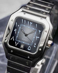 Santos mod watch with gray black arabic dial and stainless steel case