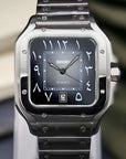Santos mod watch with gray black arabic dial and stainless steel case