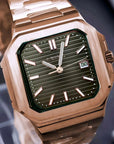 Olive Green Dial With Rose Gold Band