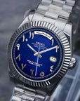 Dark Blue Arabic Dial with Silver Band