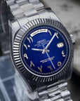 Dark Blue Arabic Dial with Silver Band