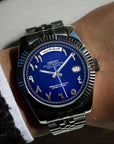 Dark Blue Arabic Dial with Silver Band