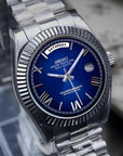 Dark Blue Roman Dial watch with Silver Band