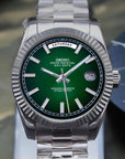 Day date Dark Green Dial With Silver Band