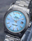 Ice Blue Dial with Silver Band