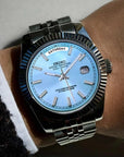 Ice Blue Dial with Silver Band