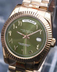 Olive Green Rose Gold Dial with Gold band