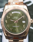 Olive Green Rose Gold Dial with Gold band