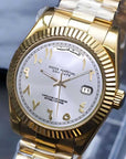 White gold arabic dial with gold band