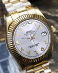 White gold arabic dial with gold band