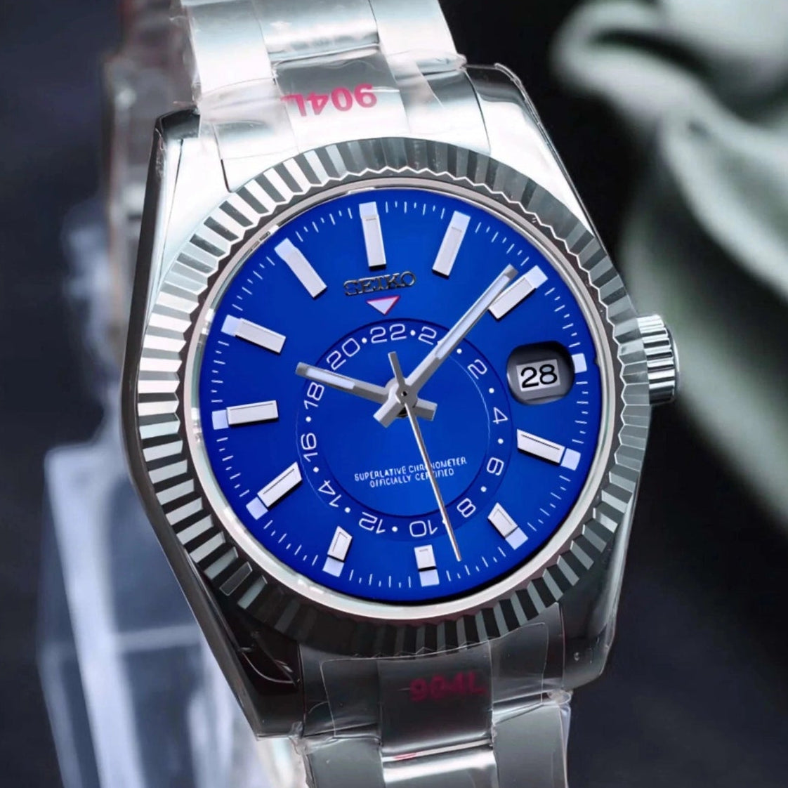 【blue sky様】プルソワンSX6000☓3 Custom Sky Dweller Watch Mod | Royal Blue | NH35 Automatic