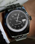 Black Dial with SIlver Band