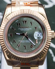 Rose Gold Arabic Olive Green DIal with Band