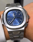 Blue dial with SIlver band