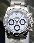 seitona white arabic dial with steel band