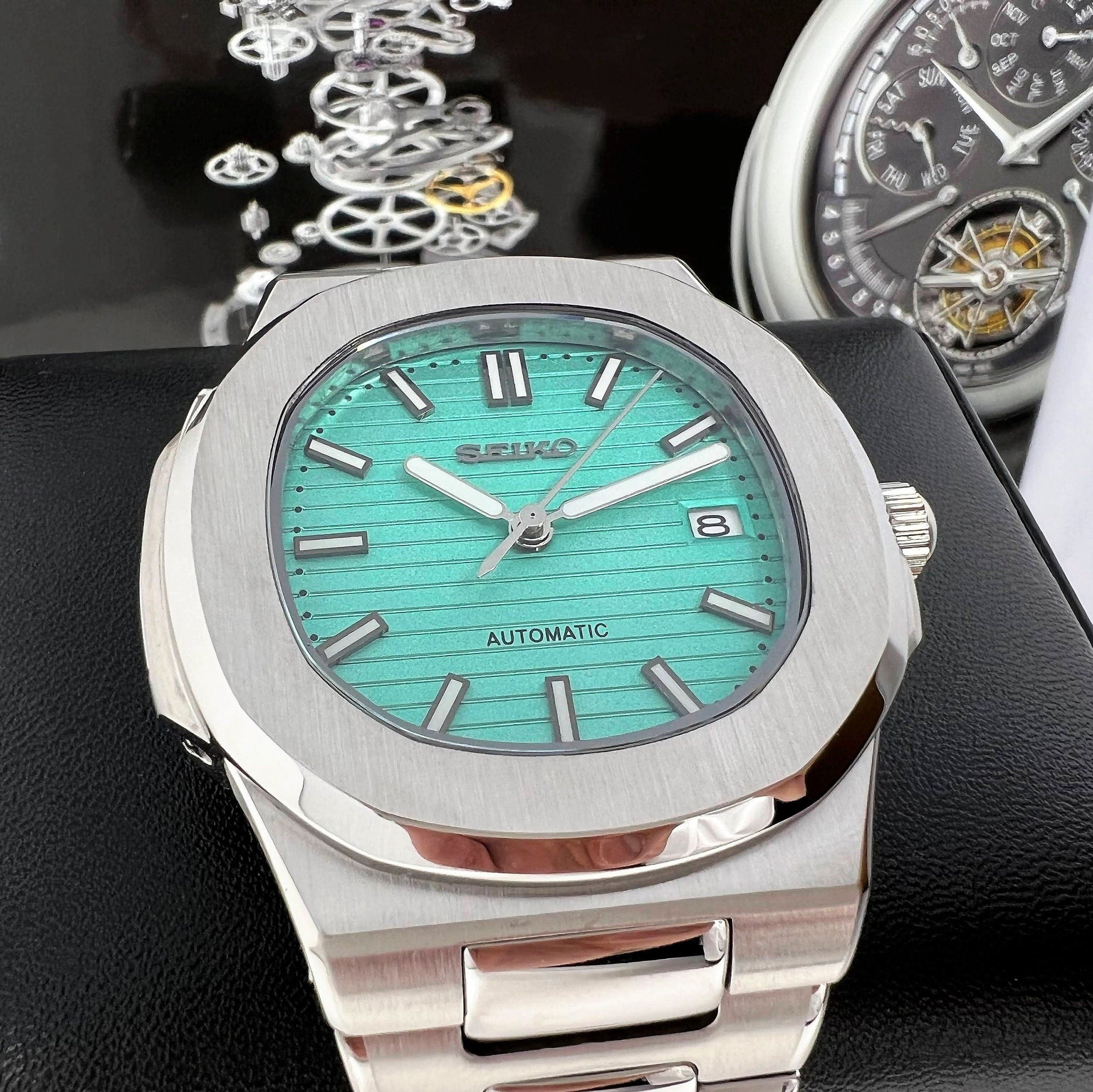 Seikonaut Rare Aqua Light Blue | Stainless Steel Silver | Embossed Dial | Automatic NH35 Movement