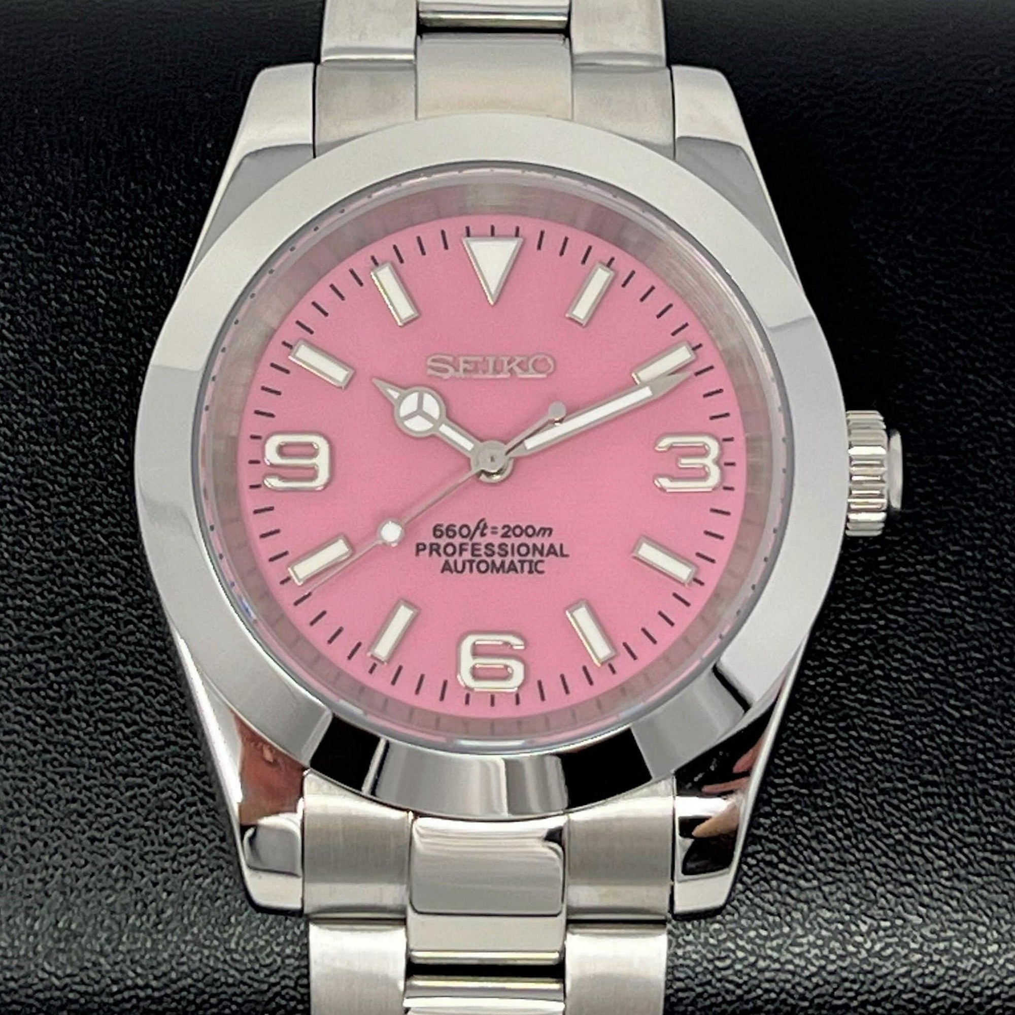 Custom Rose Exp - 36 or 39mm | Pink Dial Stainless Steel | Oyst | Custom Build | Watch Mod | Mod | Exp | Perpetual | Timepiece
