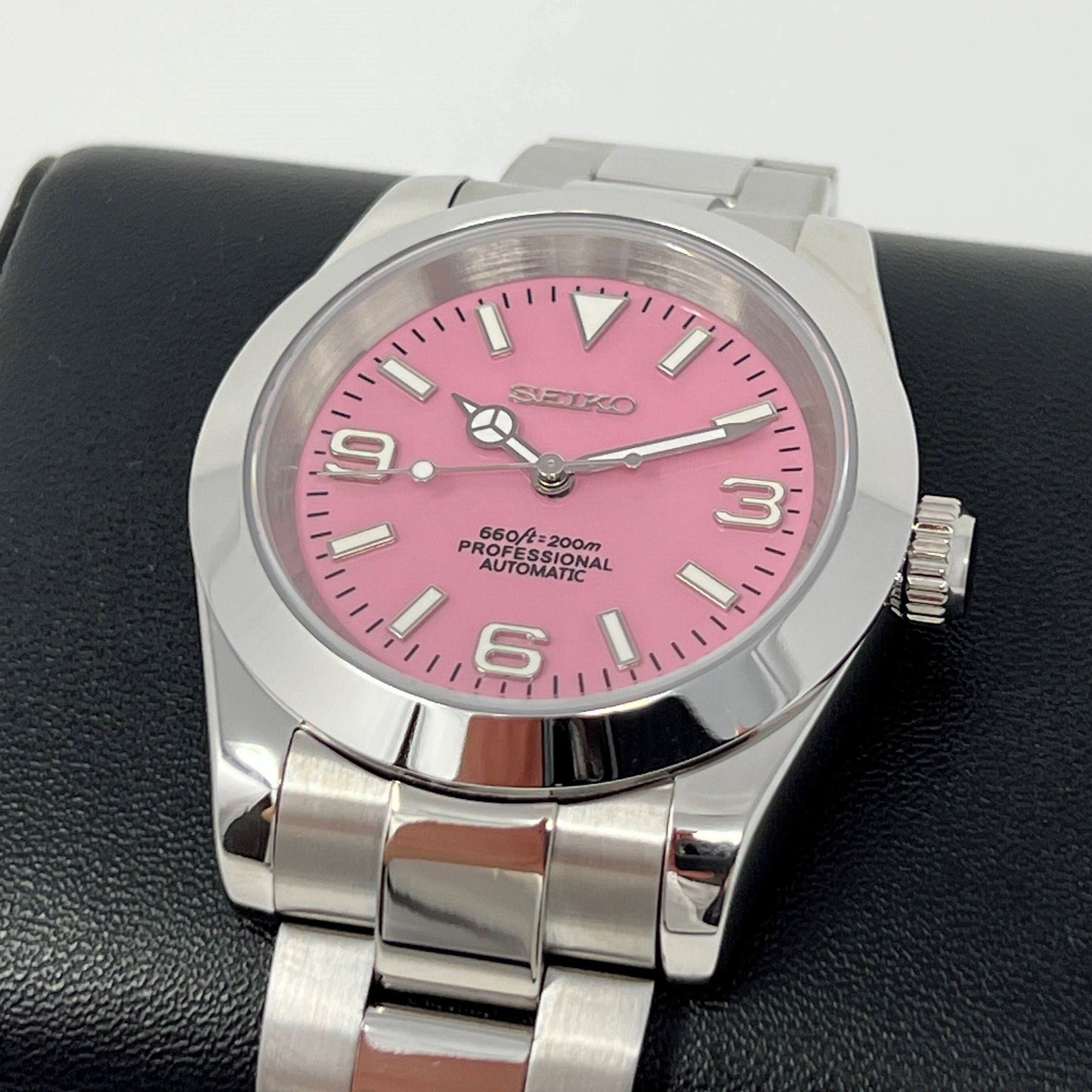 Custom Rose Exp - 36 or 39mm | Pink Dial Stainless Steel | Oyst | Custom Build | Watch Mod | Mod | Exp | Perpetual | Timepiece
