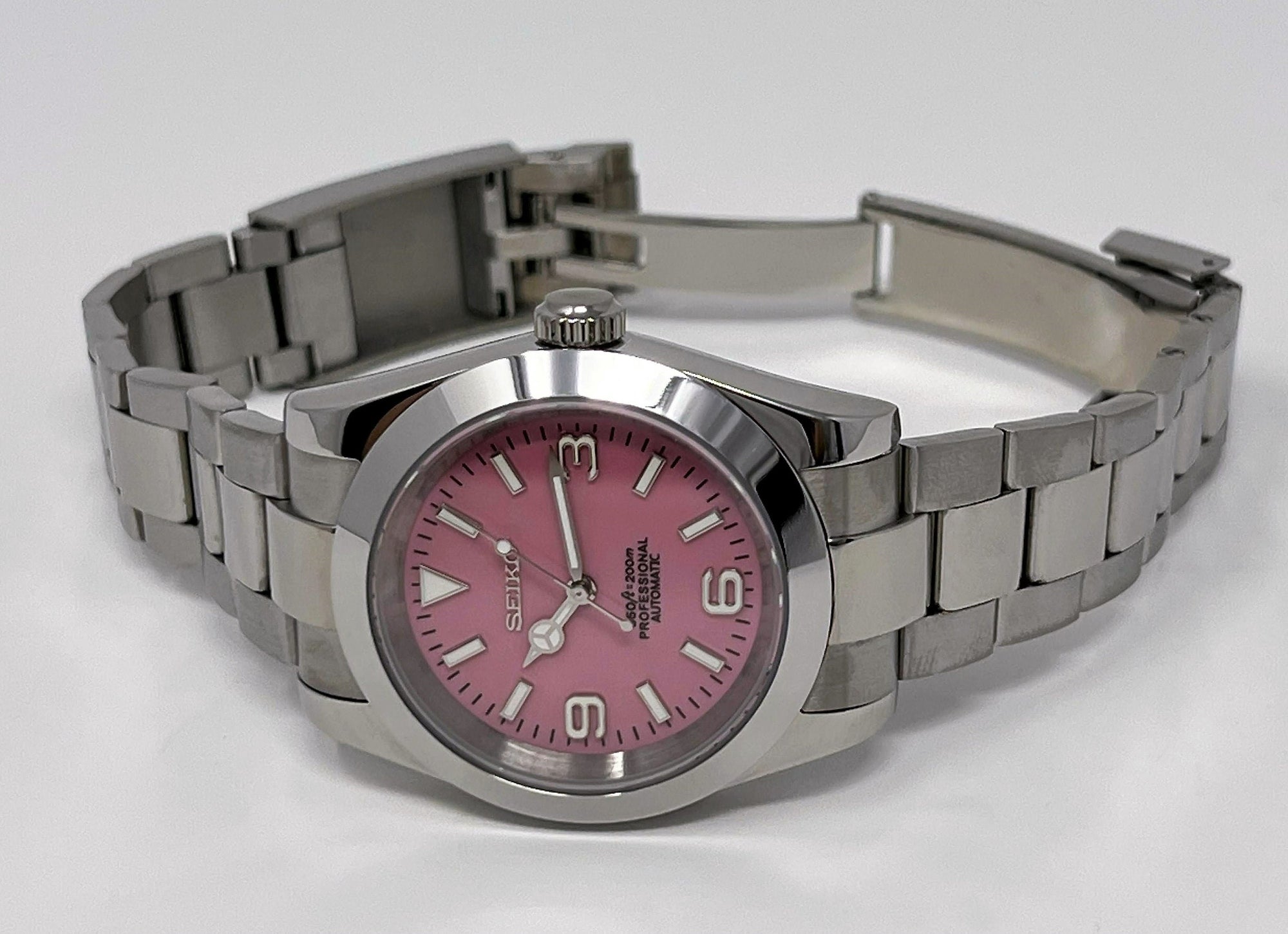 Custom Rose Exp - 36 or 39mm | Pink Dial Stainless Steel | Oyst | Custom Build | Watch Mod | Mod | Exp | Perpetual | Timepiece