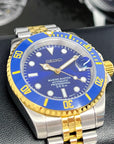 Sunburst Blue - Two Tone Bluesy on Jub , Sapphire Crystal with Ceramic Bezel