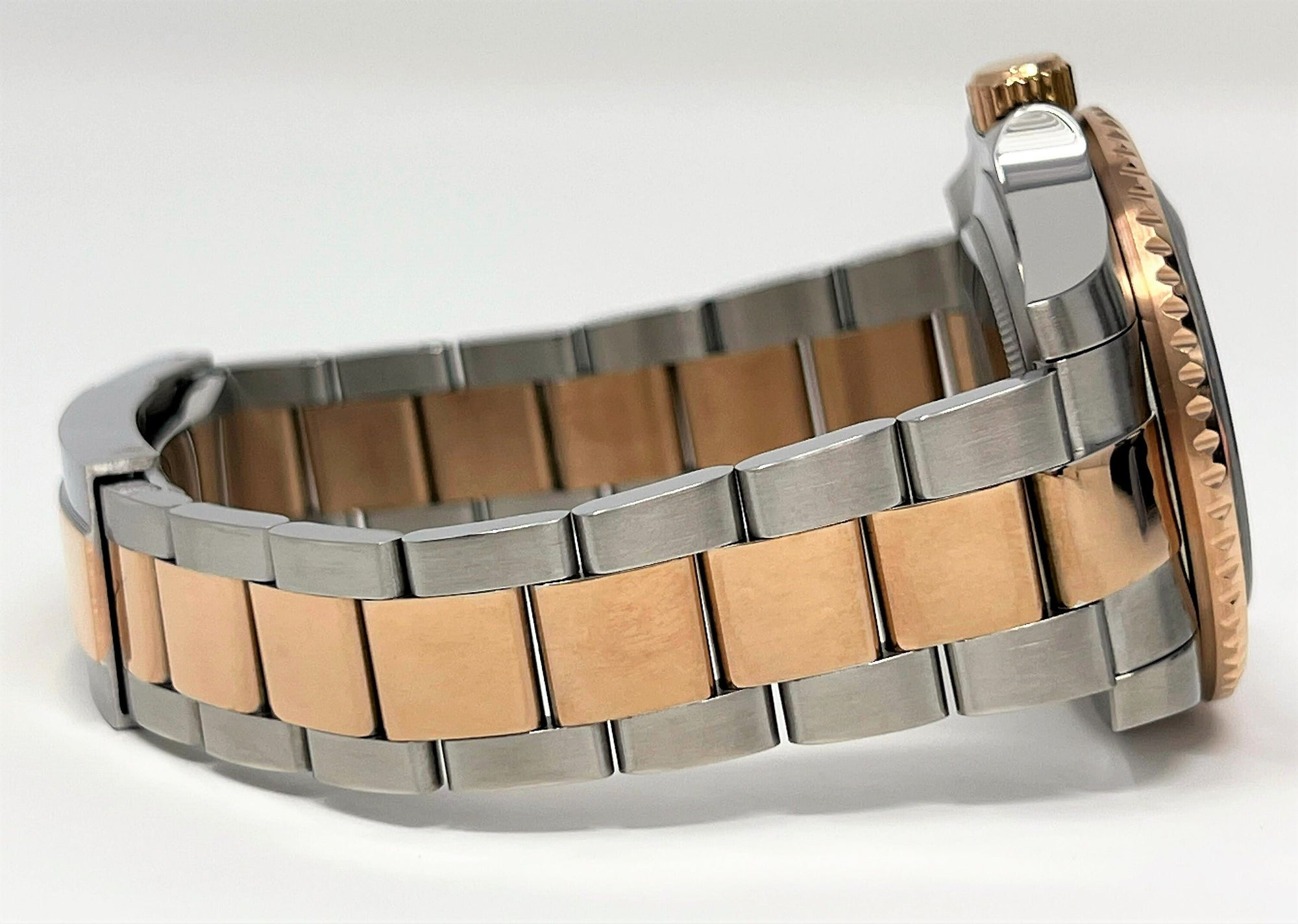 Custom Rootbeer Two Tone GMT Watch | Stainless Steel Sport Watch | Custom Sub | 20mm Oyst Bracelet | Perpetual Date | Sub | 41mm