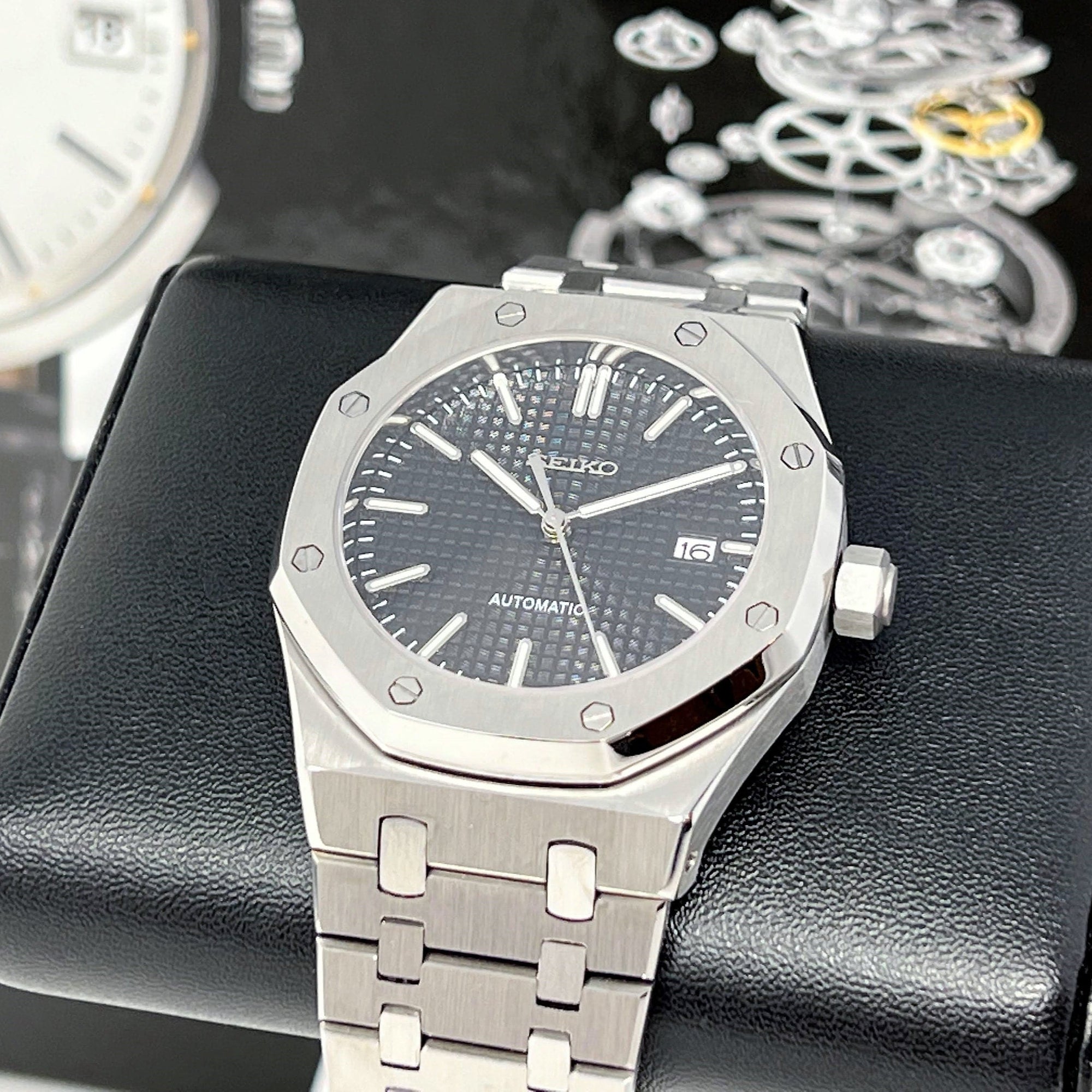 Seikoak 2023 - Modern Black Stainless Steel Sports Watch | Mod | Watch Mod | NH35 Automatic Movement | Luxury Dress Watch | Color Dial